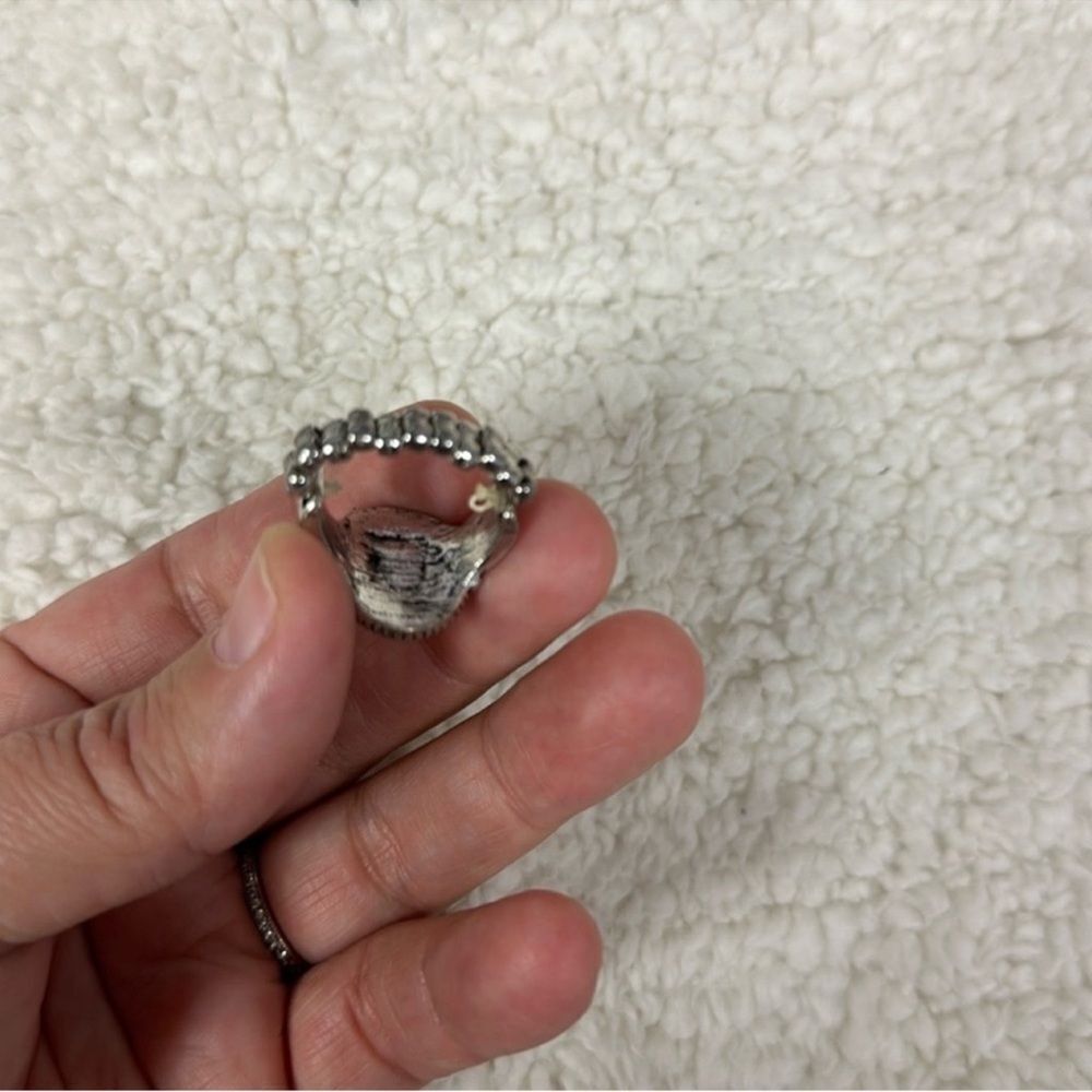 Yellow Silver Tone Expandable Ring - image 8